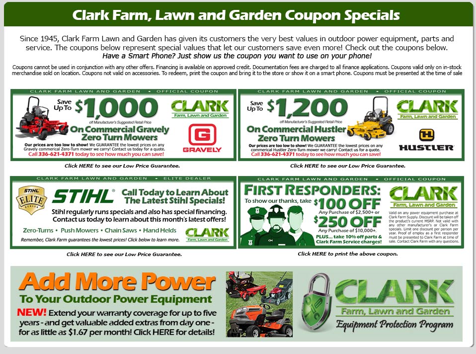 coupon specials clark farm supply
