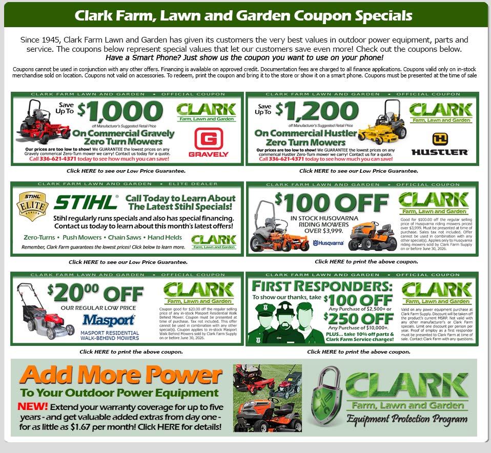 coupon specials clark farm supply
