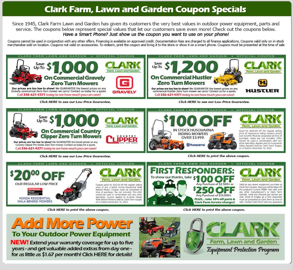 coupon specials clark farm supply
